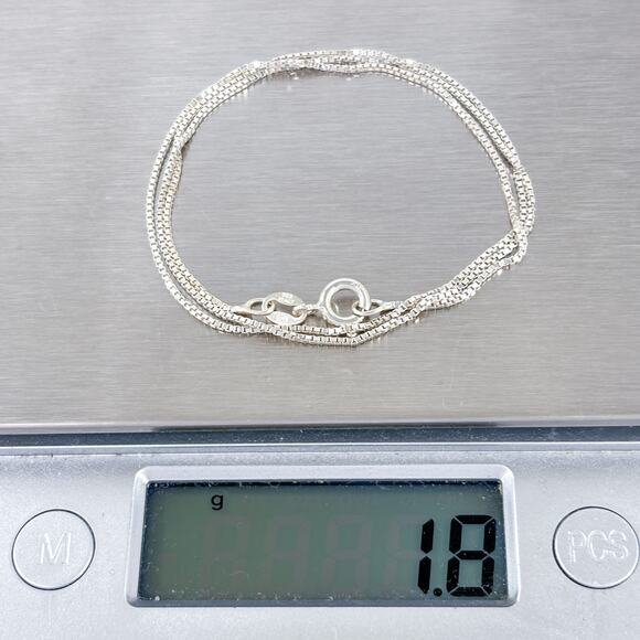 Vintage AGI Sterling Silver 925 Italy Box Chain Necklace 16” - Picture 3 of 3